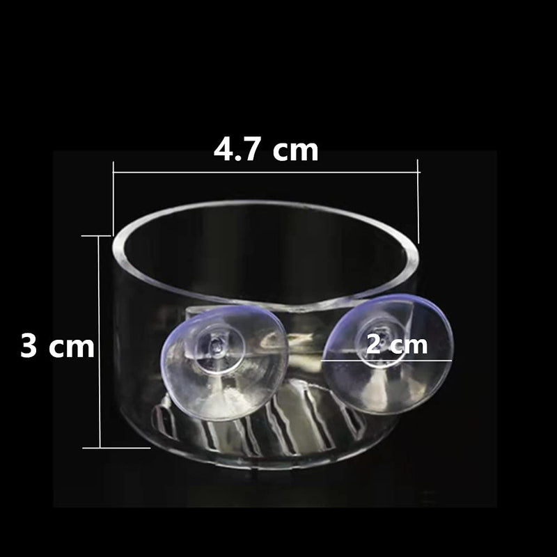 ZhanshuidefaQ 2 Pcs Red Worm Feeder Acrylic Fish Tank Plant Shrimp Feeder Bowl Floating Bloodworm Water Food Dish Fish Feeding Cup with Suction Transparent Fish Feeding Cup Tank for Aquarium Reptiles - PawsPlanet Australia