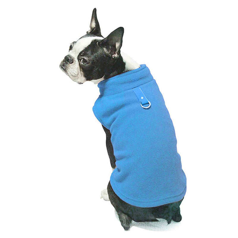 Dogs Jumpers Dog Sweatshirt, Soft Fleece Vest,Cold Weather Jacket with Leash Ring for Small Dogs Medium Dogs (Small, Blue) Small (for Chest 13.3inch) - PawsPlanet Australia