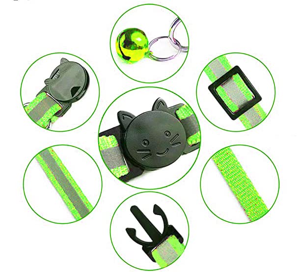 Hepplly 6-Pack Cat Collars Quick Release Reflective Kitten Collar with Bell (6 Multi-Colour) 6 Multi-Colour - PawsPlanet Australia