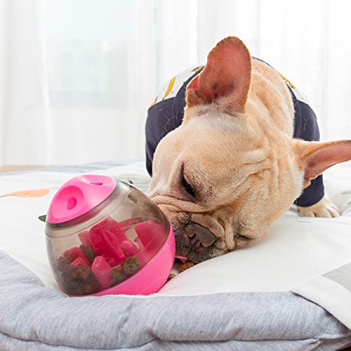 Hifrenchies Dog IQ Treat and Mental Stimulation Ball,Pet Interactive Food Egg,Interactive Puzzle Treat Ball for Frenchie, Dog and Cat Slowing Feeding Ball (Red) Red - PawsPlanet Australia