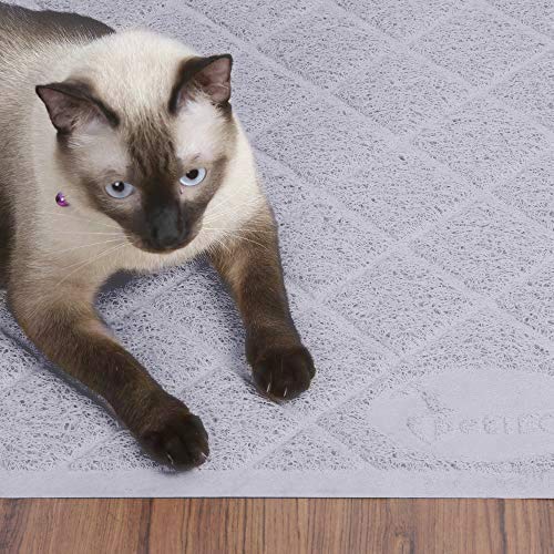 [Australia] - Pet Union Jumbo Cat Litter Mat, 35 x 22 in, Fashionable Design, Phthalate Free, Captures and Traps Litter, Slip-Resistant, Soft on Paws, Premium Comfort for Your Furry Friend! (Light Grey) 