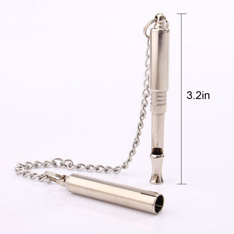 [Australia] - Budd Pet Supplies Dog Training Whistle Professional Doggie Ultrasonic Whistle Stainless Steel Calling Whistle to Stop Barking (Silver) 