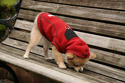 [Australia] - Louie de Coton Honeycomb Polar Fleece Thermal Small Dog Jacket with Hoody Made in USA by Red 