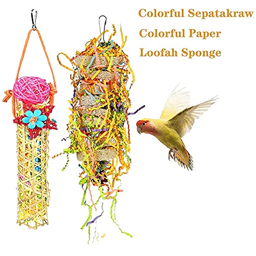 5-Pack Bird Shredding Toys, Bird Chewing Foraging Shredder Toy Bird Parrot Toys Colourful Pet Bird Toys Birds Budgie Cage Toys for Macaws, Parakeets, Conures, Cockatiel, Budgie, Finches and Lovebirds 5 PACKS - PawsPlanet Australia