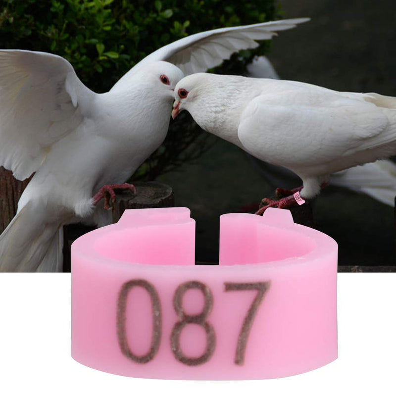 Hffheer Bird Leg Rings 8 mm Bird Leg Clip Rings Plastic Pigeon Leg Bands Numbered Leg Rings for Pigeon Parrot Chicks Duck (Pink) Pink - PawsPlanet Australia