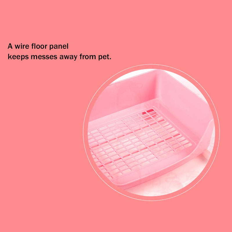 Baffect Corner Rabbit Litter Tray Corner Toilet House,Large Size Rabbit Cage Litter Box with Removable drawer for Small Animal Rabbit Guinea Pig L (Pink) Pink - PawsPlanet Australia