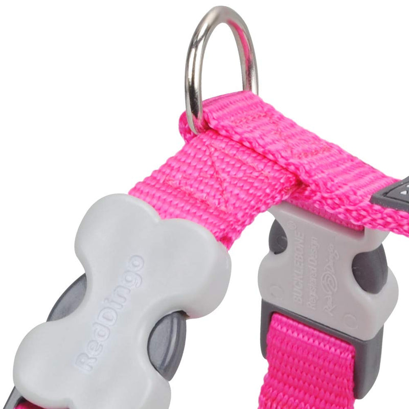 Red Dingo Classic Dog Harness Plain, Hot Pink, X-Small 12mm XS - PawsPlanet Australia