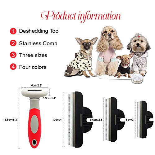 QiCheng&LYS The fur brush is suitable for cats and dogs to remove loose hair and hair. (Red, 100mm) - PawsPlanet Australia