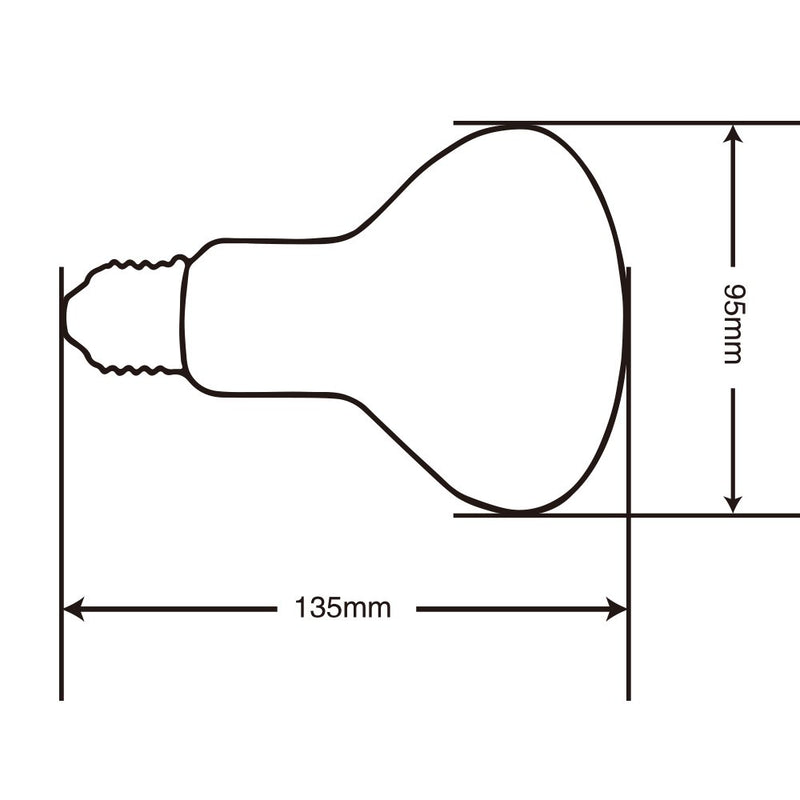 [Australia] - LUCKY HERP Reptile UVA UVB Mercury Vapor Bulb Heat Lamp,R95,E26,Screw Thread,80 Watt Clear 