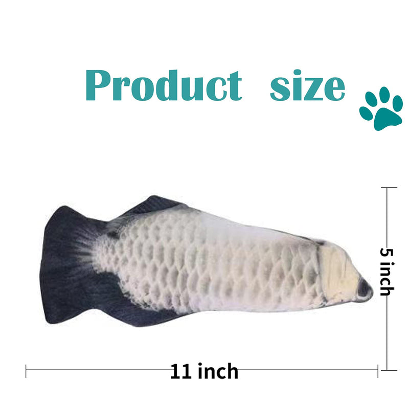 ZIKATON Flopping Fish Cat Toy 11",Electric Moving Fish Cat Toy, Motion Kitten Toy,Realistic Floppy Cat Kicker Fish Toy, Vibrating Catnip Fish Toy ,Different Fish for Choice & Fun Toy for Cat Exercise Arowana - PawsPlanet Australia