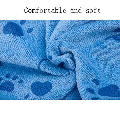CandS Microfibre Large Dog/Cat Towel Super Soft And Very Absorbent Paw Print Design (Green) Green - PawsPlanet Australia