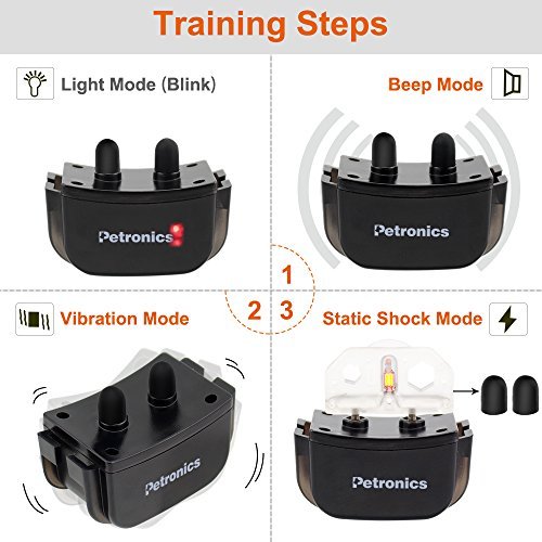 [Australia] - Petronics Rechargeable Shock Training Collar with Remote, Electronic for Large Dog with Static, Vibration, Beep and Light, 330 yd. 