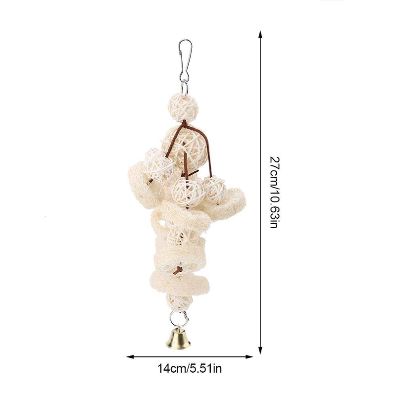 Parrot Bird Toy, Natural Loofah Cuttlebone Chew Toy Pet Hanging Standing Swing Toy for Small Parakeet Cockatiel Conures Finch Budgie Macaw Parrot - PawsPlanet Australia