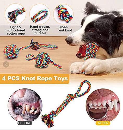 Dog Rope Toy for Puppy Teething, Dog Chew Toys for Puppy Medium Large Small Dogs Puppy Heavy Leash Toys, More Squeaky Toy for Puppy and Small Dogs - PawsPlanet Australia