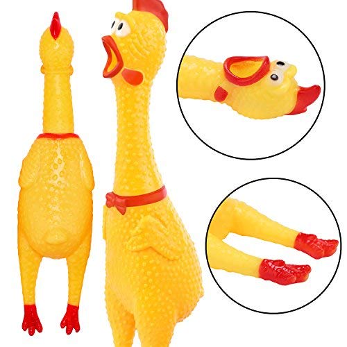 [Australia] - LEGEND SANDY Screaming Chicken,Yellow Rubber Squaking Chicken Toy Novelty and Durable Rubber Chicken for Kids and Dogs,Rubber Chickens Value 3 Pack Yellow 