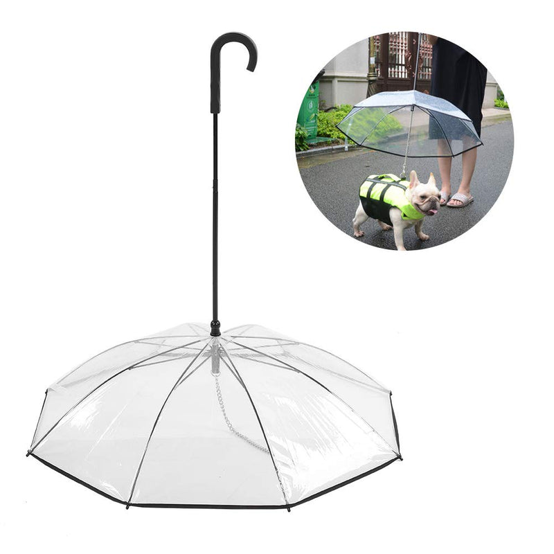 Portable Transparent Pet Umbrella with Pulling Leash, Assemble Type Dog Cat Umbrella for Dogs and Pet Lover (Transparent) - PawsPlanet Australia