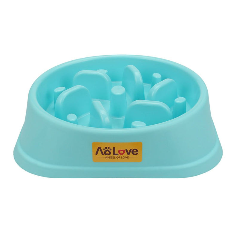 [Australia] - AOLOVE Slow Feeder Bowl Healthy Food Fun Anti-Choke Pet Bowls for Dog One Size A-Blue 