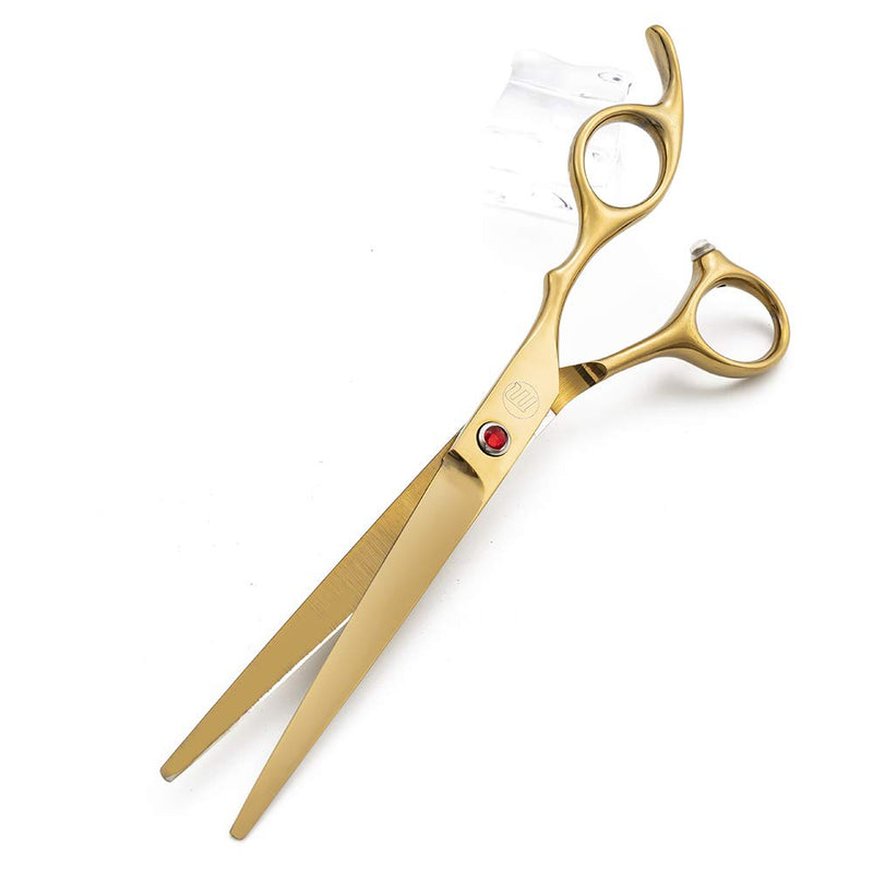 [Australia] - Moontay Professional 7.0/8.0 inches Dog Grooming Scissors Set, 4-Pieces Straight, Upward Curved, Downward Curved, Thinning/Blending Shears for Dog, Cat and Pets, JP Stainless Steel 7.0 inches Gold 