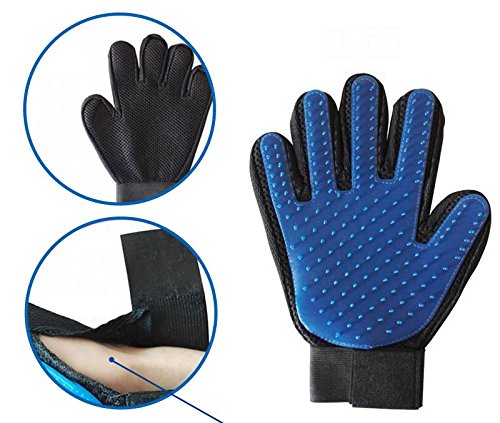 Vinsani® Blue Pet Grooming Glove Brush Massager, Pet Hair Remover Mitt Deshedding Glove - Perfect for Dogs & Cats with Long & Short Fur - PawsPlanet Australia