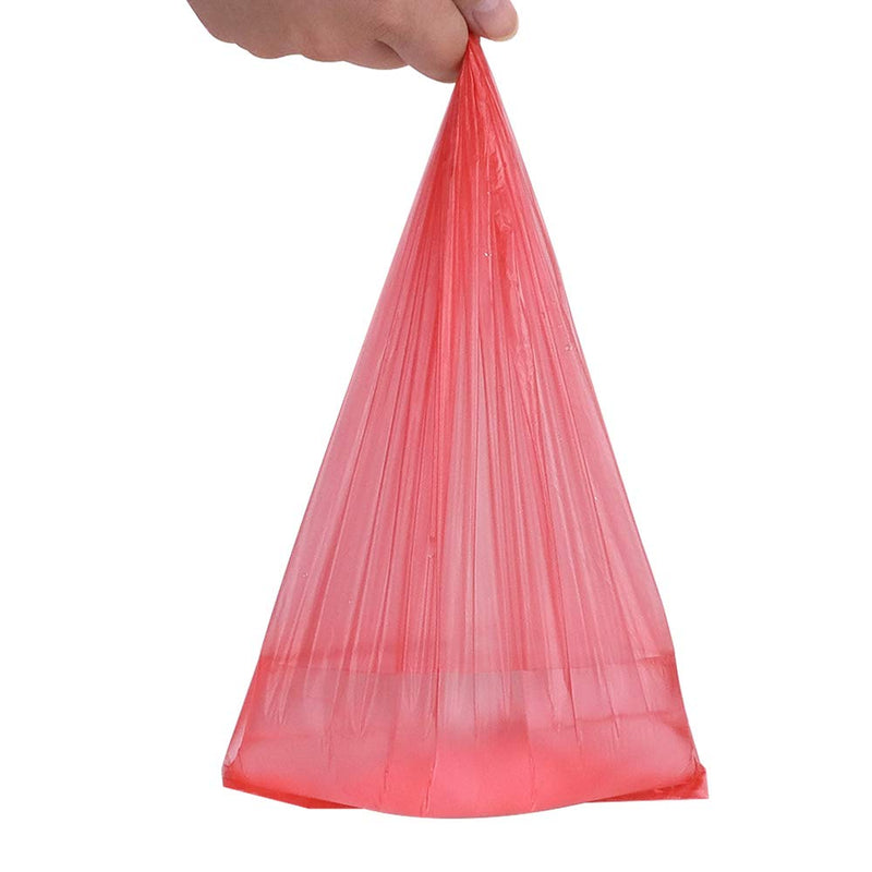 [Australia] - HaoDeng Poop Bag Dispenser - Includes 1 Roll (15 Bags) - Large, Earth-Friendly, Leak-Proof Pet Waste Bags Pink 