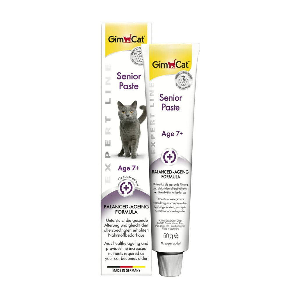 GimCat EXPERT LINE Senior Paste - functional cat snack supports healthy aging for cats aged 7 and over - 1 tube - PawsPlanet Australia