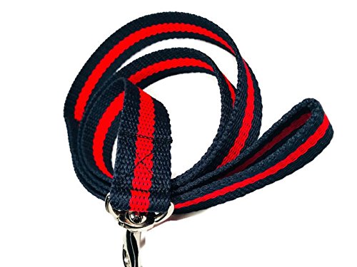 Smarty Pawnts Premium Cotton Dog Leashes, Navy and Red (Small) Small - PawsPlanet Australia
