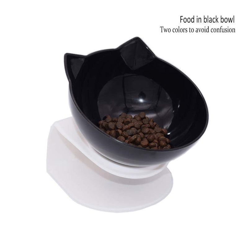 KMSYCATS Cat Bowls Set，Two Separate Bowls Plus Multifunctional Feeding Spoon，15°Tilt to Protect the Neck，Non-Slip and Splash-Proof, Durable, Disassemble, Easy to Clean For Cats - PawsPlanet Australia