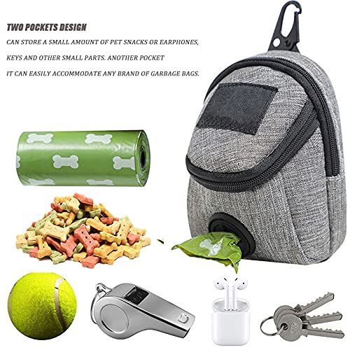 Dog Poop Bag Holder for Any Dog Leash and Poop Bags, Waste Bag Dispenser, Dog Poop Bag Dispenser with 1 Free Durable Wheels & Metal Hook Can Be Seen as a Dog Treat Bag (Gray) Gray - PawsPlanet Australia