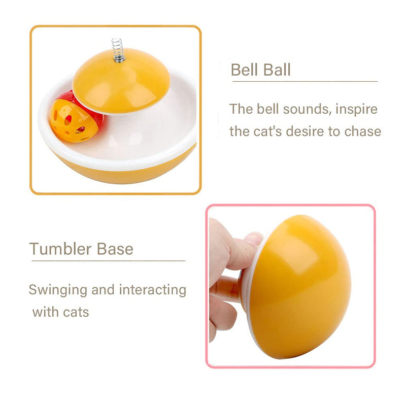 LAVRCJ Interactive Cat Toys Cat Toys for Indoor Cats Self Rotating Swing Pet Cat Tumbler Toy Funny Kitten Toys with Feather and Bell Cat Toys 1 piece set - PawsPlanet Australia