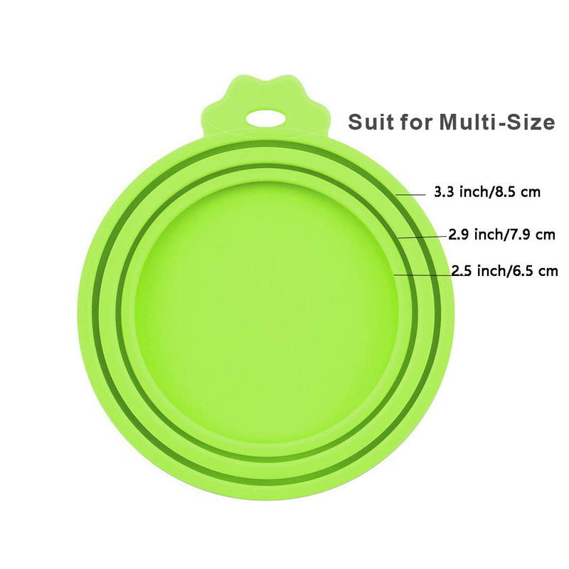 SENDR.KR Can Covers for Pet Food, Set of 3 Universal Silicone Tin Can Lids, Food Safe BPA Free, Dishwasher Safe. One Cat Dog Food Can Lids for Tins Fits All Standard Can Sizes (green blue pink) green blue pink - PawsPlanet Australia