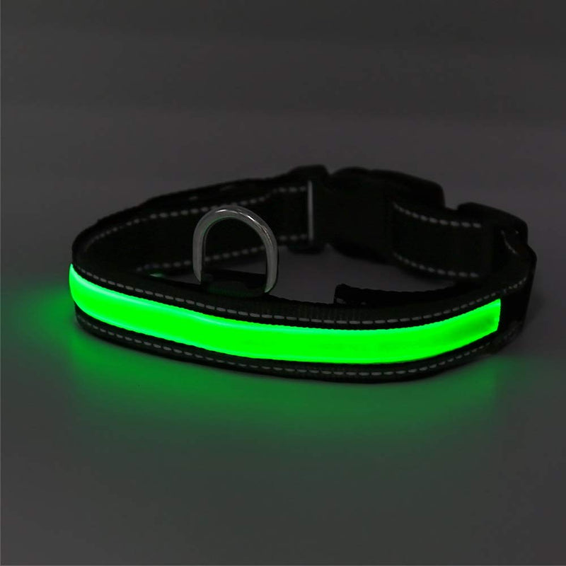 EXPERSOL HOTDOG USB Rechargeable LED Dog Safety Collar - Great Visibility & Improved Safety - 7 Colours, 5 Sizes (MEDIUM (34 cm - 50 cm / 13.4" - 19.7"), Green) MEDIUM ( 34 cm - 50 cm / 13.4" - 19.7" ) - PawsPlanet Australia