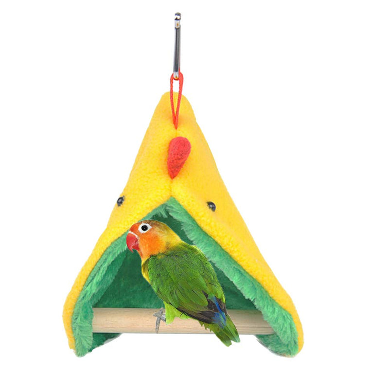 [Australia] - Winter Warm Bird Hammock Tent Parrots Hanging Nest Shed Hut，Small Birds Soft Plush Sleeping Bed Hideaway Cave for Parakeets Cockatiels Conures Lovebirds Finch，Cute Birdcage Perch Stand Swing Toy 