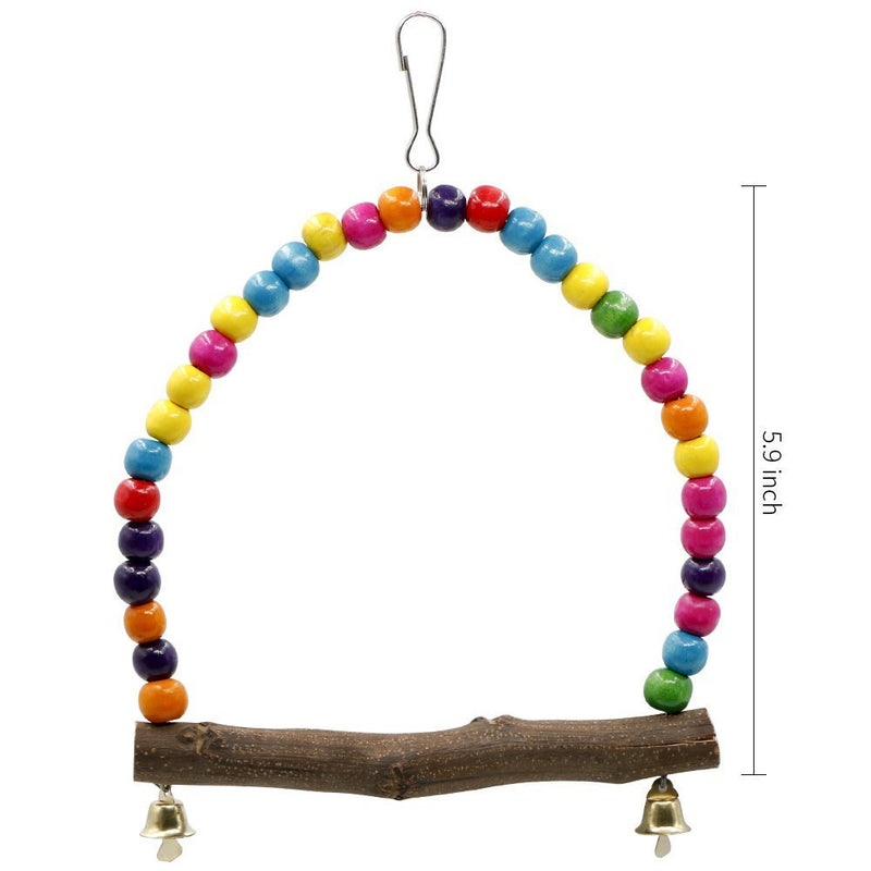 Rabi Bird Swings, Wooden Budgie Toys Pet Bird Cage Hammock Swing Hanging Toy for Parakeets Cockatiels, Conures, Macaws, Parrots, Love Birds, Finches (Bird Swings) - PawsPlanet Australia