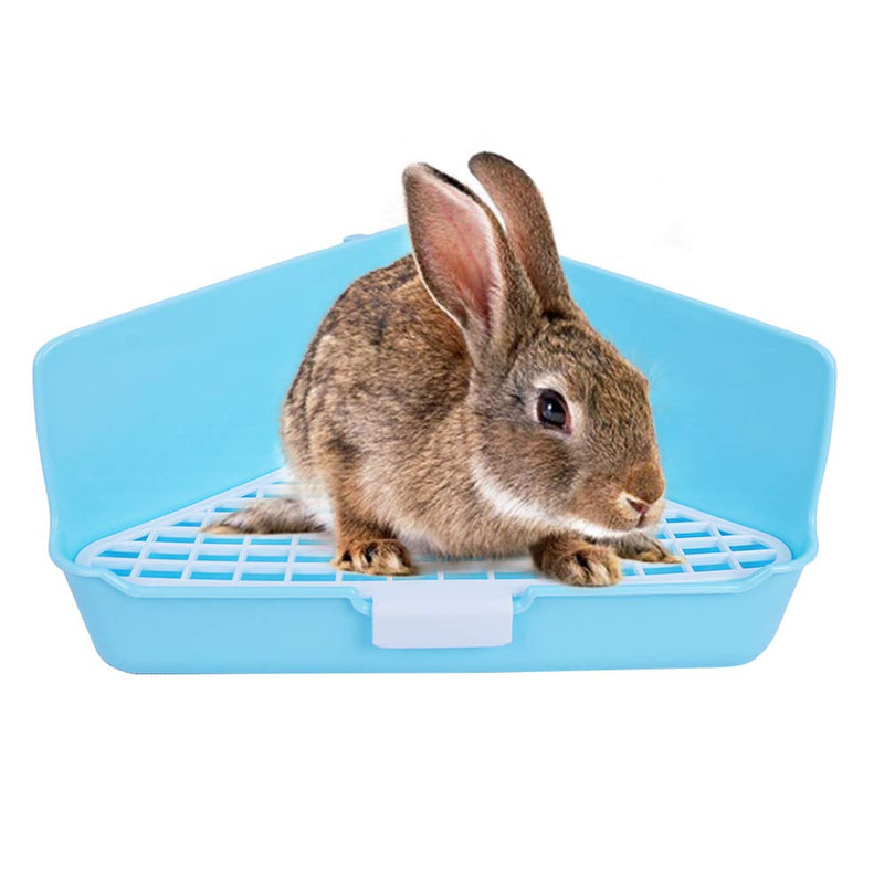 [Australia] - Humorous.P Rabbit Litter Small Animal Litter Potty Trainer Corner Box Toilet Triangle-Sky Blue 