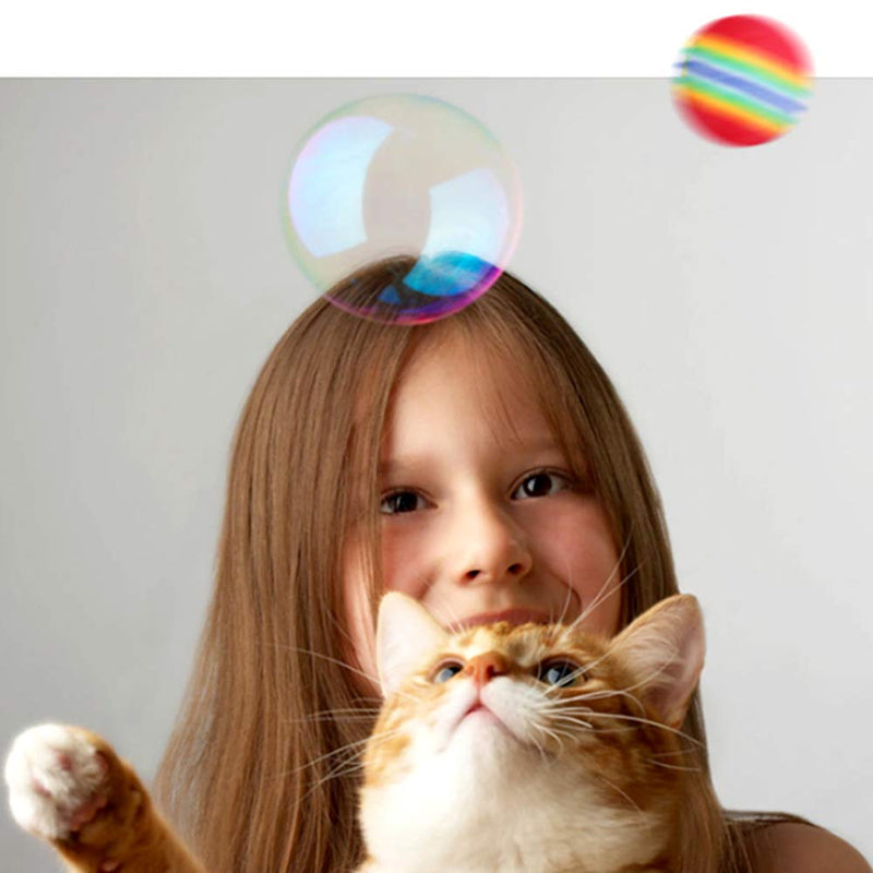nuluxi Pet Cat Toy Rainbow Soft Foam Ball Pet Training Toys Ball Pet Cats Toys Balls Supplies Coloured Cat Toys Balls Durable and Practical Interactive Activity Chase Play Cats Dogs Toys (20 Pieces) - PawsPlanet Australia