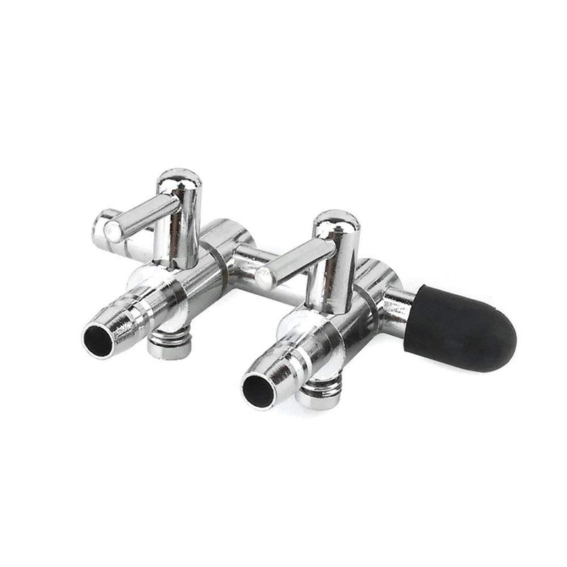 [Australia] - 5Pcs Stainless Steel 2 Way Air Flow Splitter Pump Lever Valve for Aquarium, 2-Way Aquarium Air Flow Control Lever Valve Distributor Splitter Accessories 