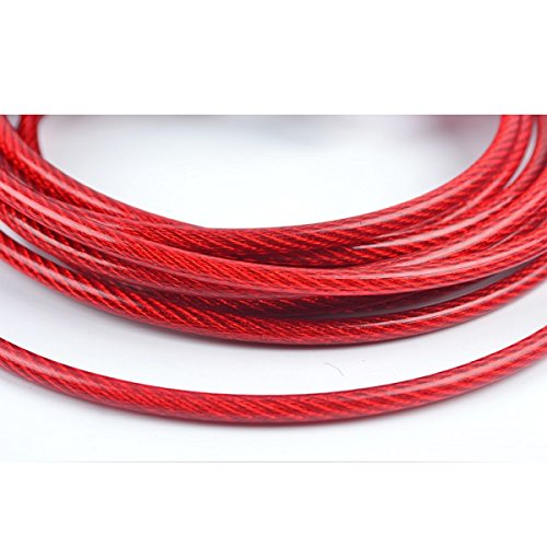 Pet Tie Out Cable for Dogs - Double Heads Steel Wire Tieout Leash Chew Resistant Dogs Metal Leash for Camping Outdoor Yard 3m/10Ft Red - PawsPlanet Australia