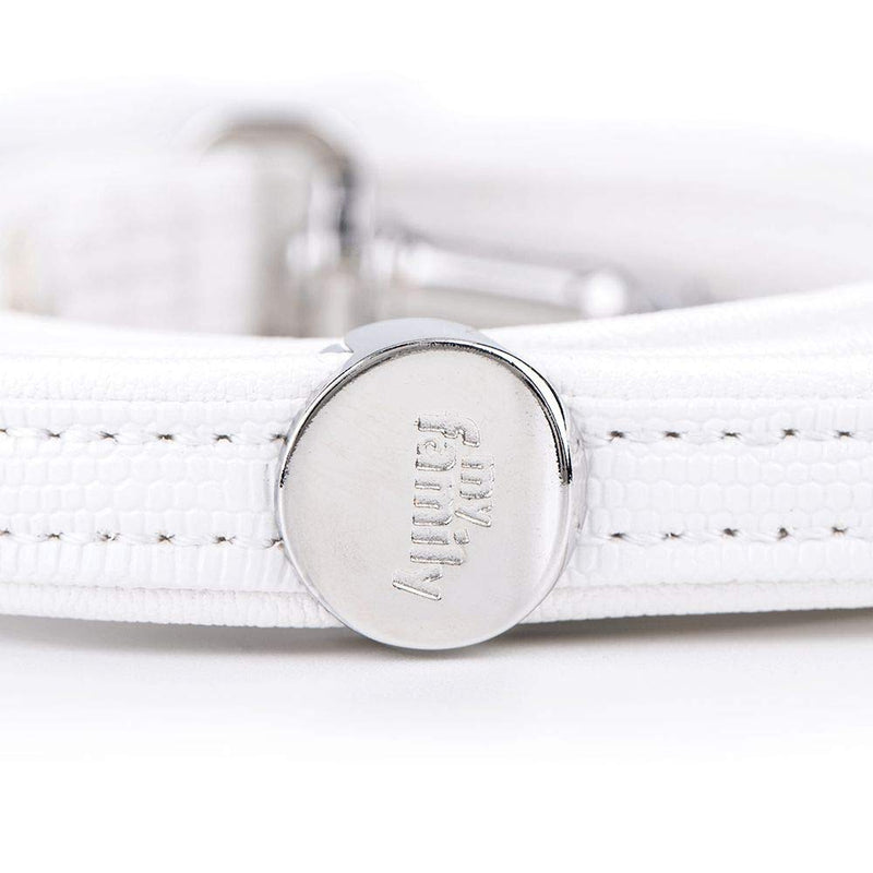 My Family faux leather leashes Made in Italy Saint Tropez collection 1,6/110 cm White - PawsPlanet Australia