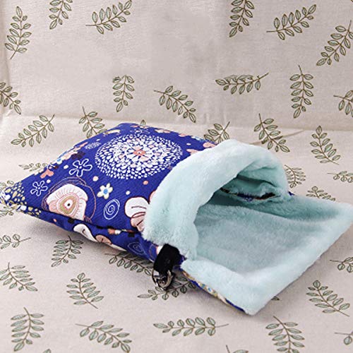 Small Pets Sleeping Pouch Bag Warm Nest Bed for Hamster Rat Sugar Glider Squirrel Medium Blue Elk - PawsPlanet Australia