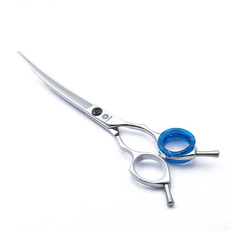 7.0 inches Twin Tail Safety Pet Curved Scissor - Japanese 440C Steel Dog/Cat Grooming Curved Scissors Pet Hair Cutting Clipping Shears(B-7.0-Upward Curved Scissor) B-7.0-Upward Curved Scissor - PawsPlanet Australia