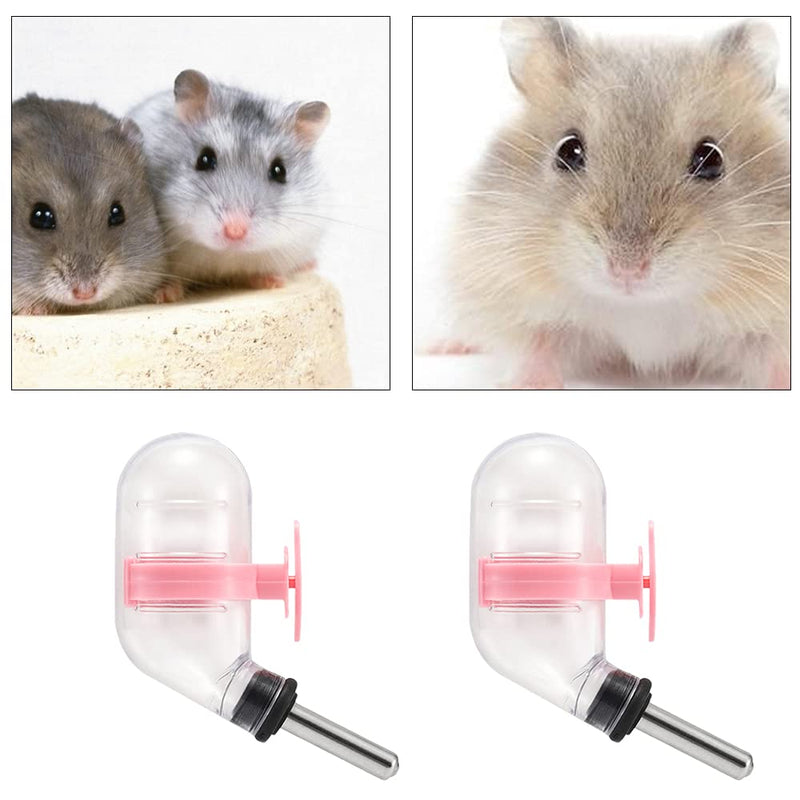 2 Pcs 60ml Hamster Drinking Bottle Hanging Water Dispenser Small Animal Drinking Bottle Suitable for Small Animals Such as Hamster Guinea Pig (Buckle-Pink) Buckle-Pink - PawsPlanet Australia