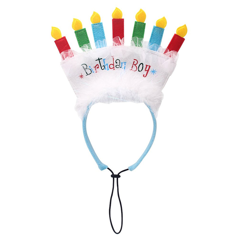 [Australia] - Dog Birthday Bandana with Birthday Candle Headband - Pet Birthday Gift Decorations Set, Soft Scarf & Adorable Hat for Party Accessory Boy 