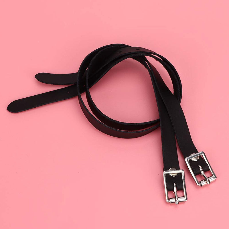 Lengthen Stirrup Leathers with Stainless Steel Buckle Horse Tool Accessories 50cm Black,1 Pair - PawsPlanet Australia