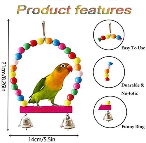 Wonninek 7 Pcs Bird Toys Bell Toys Hanging Swing Shredding Chewing Perches Parrot Toy Parrot Bite Toy For Budgie Parakeet Cockatiel Macaw - PawsPlanet Australia