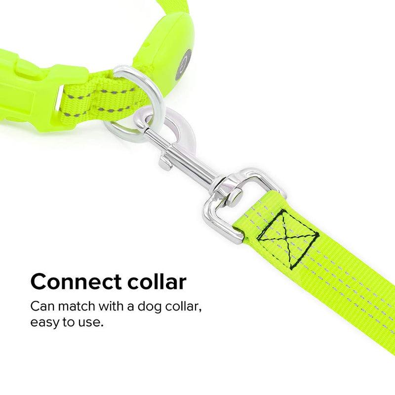 [Australia] - VIZPET LED Dog Leash - USB Light UP Rechargeable Nylon Dog Leash - 47.2 Inch with 3 Flash Modes and Metal Buckle - Keeps Your Dog Safe All The Time Neon Green 