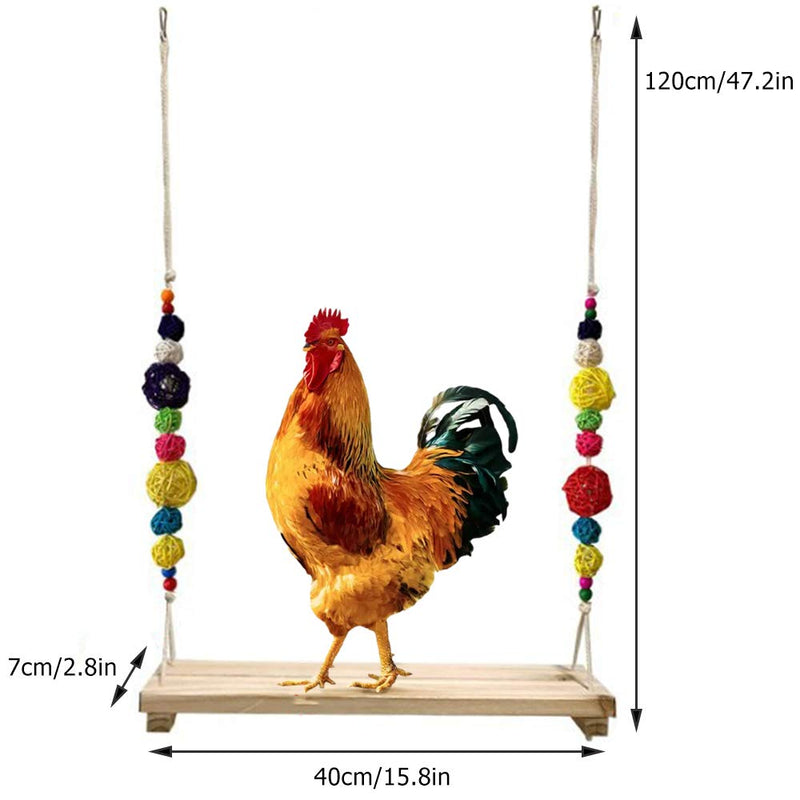 Chicken Swing, Natural Wooden Chicken Perch, Handmade Pet Stand Toy, Suitable for Various Chickens, Parrots, Macaw and Large Birds to Swing and Play Games - PawsPlanet Australia