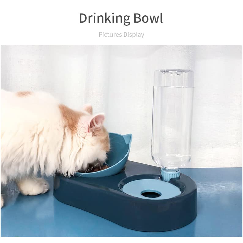 Cat Bowl, Feeding & Watering Supplies For Cats, Cat Food Bowls With 0-15°Adjustable Tilted, Gravity Water ,Pet Food Bowl For Cats And Small Dogs - PawsPlanet Australia