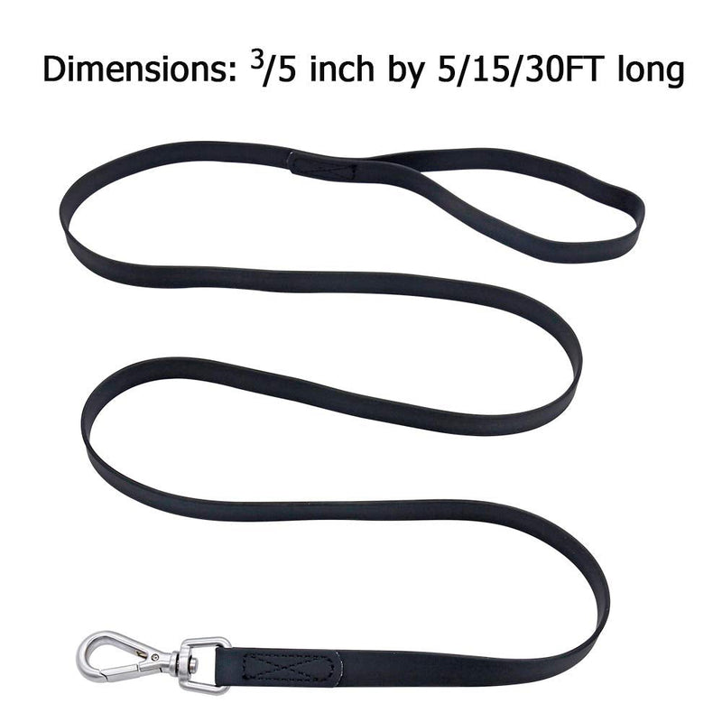 Waterproof Dog Training Leash 50FT 30FT 15FT 10FT 5FT Heavy Duty Recall Long Lead for Large Medium Small Dogs Black - PawsPlanet Australia