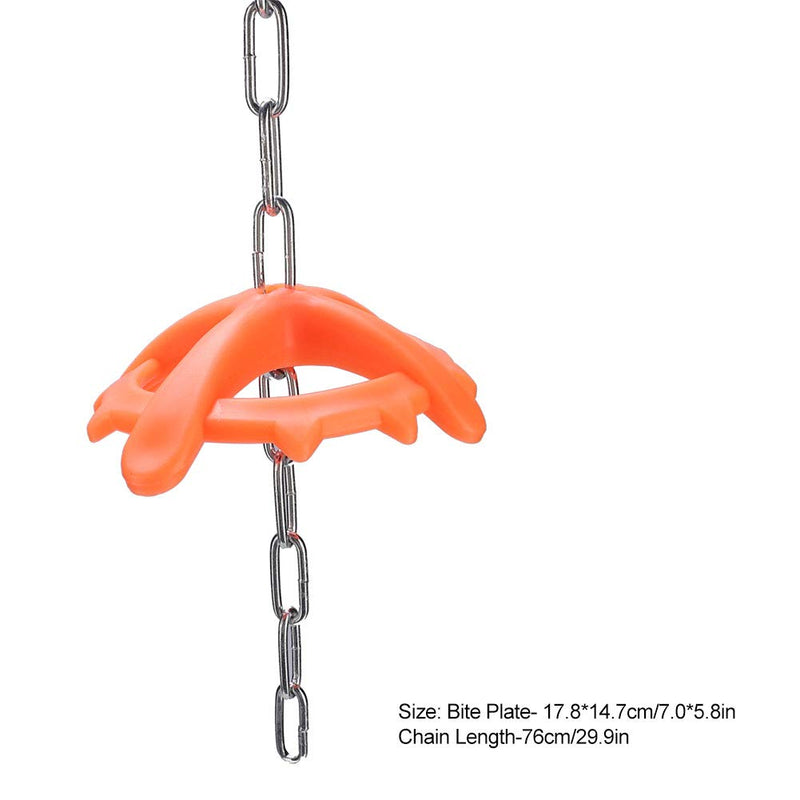 Weiyiroty With Long Metal Chain Plastic Bite Toy, High-Strength Veterinary Toy, Hollow Bite Plate Design for Pig Piglets - PawsPlanet Australia