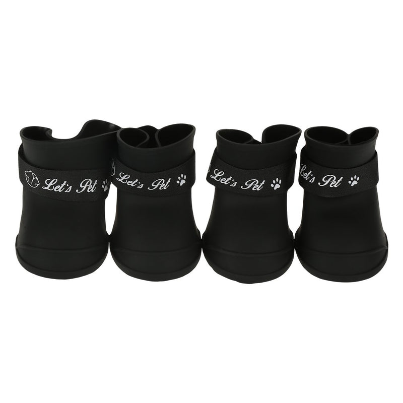 Fdit 4Pcs Pet Dog Rain Shoes Silicone Waterproof Anti-slip Protective Rain Shoes for Dog Small Animal (L/Black) - PawsPlanet Australia